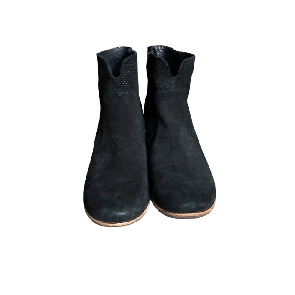 Kork-Ease Sherill Booties Ankle Boots Heels Suede Leather Zip Black Womens 9 - Picture 3 of 11